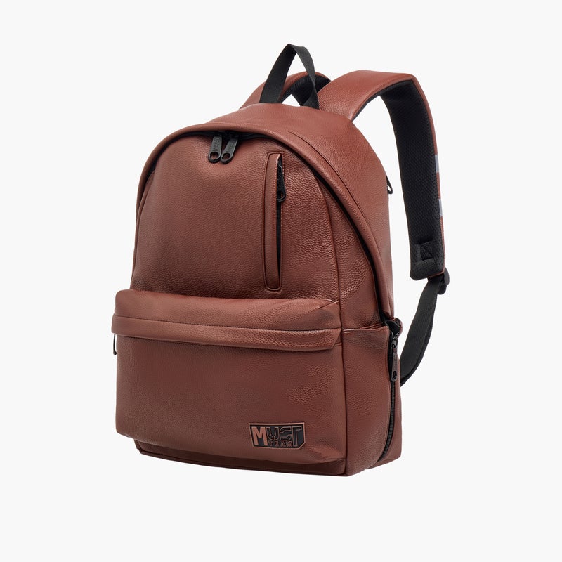 Must Backpack-1 Cmprt-22L (Engraved Pu) Brown \ 32X17X42 - Image 4